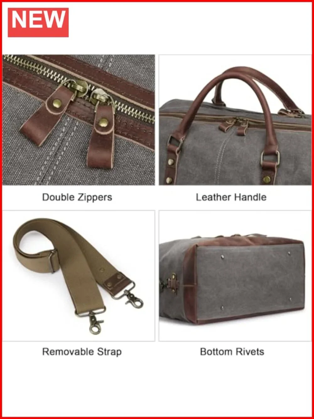 Canvas Duffel Bag Travel Weekender Carry On